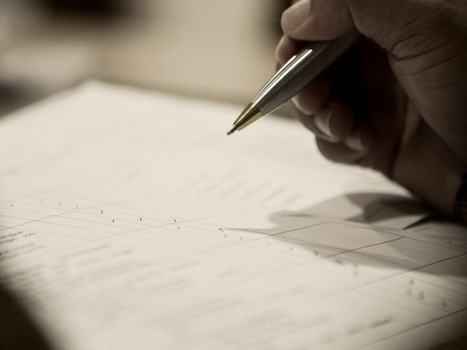 Reviewing a document with a pen